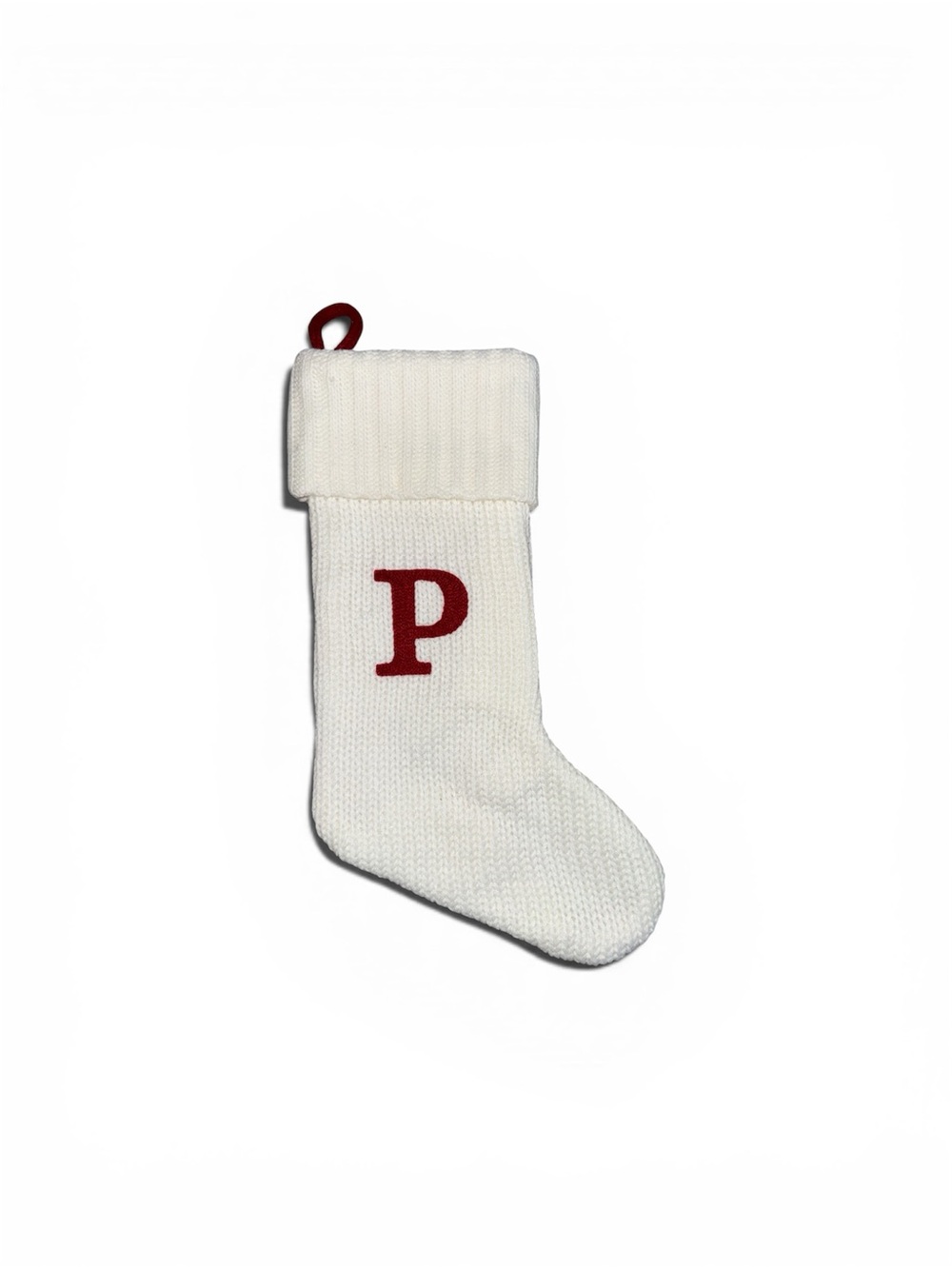 NEW Wondershop Target Knit Monogram “C” White & Red Christmas Stocking 20